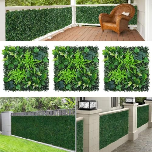 1 Unidades de Pared Para Plantas Artificiales de 50 X 50 cm, ProteccióN UV, Plantas Artificiales, CéSped, Placas de Boj Artificiales, Setos de Boj, Paneles de Pared Para JardíN Al Aire Libre(Type5)