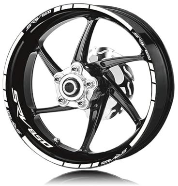 OPYJRL Schön und langlebig Motorradreifen wasserdichte Radaufkleber Reflektierende Streifen Moto Aufkleber Für SRV850 SRV 850(Bianco)