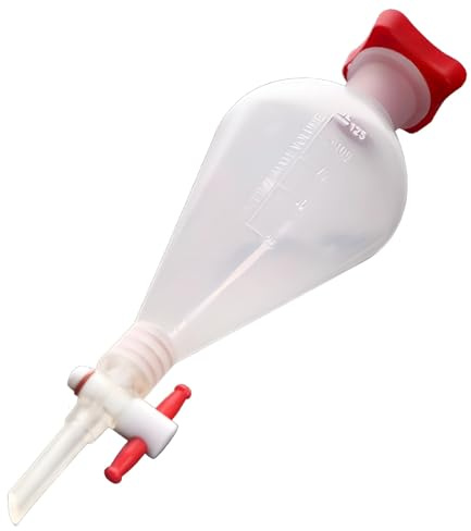 Embudo separador de 1000 ml, plástico con llave de paso, resistente al calor para uso en laboratorio, marcas de graduación transparentes para precisión