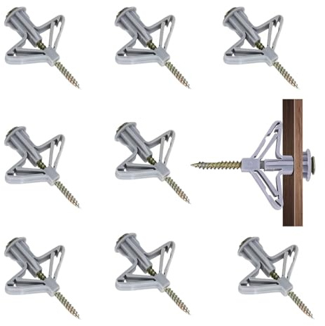 150 Stück Hohlraumdübel Butterfly Spreizschrauben Set für Trockenbauwände, Anker mit Schrauben für Gipskarton, Ziegelsteine (150 Dübel + 150 Schrauben)