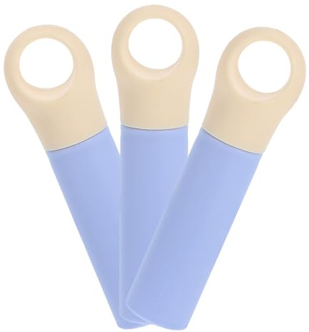 GARVALON - Mango de escoba de repuesto, 22 mm, diámetro – Lote de 3 puntas de plástico, color azul claro, mango ergonómico, agujero colgante, accesorio de limpieza para el hogar versátil