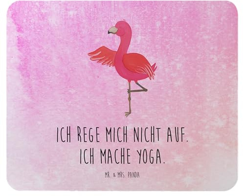 Mr. & Mrs. Panda Mousepad Flamingo Yoga - Geschenk, Mouse Pad, Rosa, Meditieren, pc mauspad, mausteppich, Yogi, mousematte, Vogel, Baum, Achtsamkeit