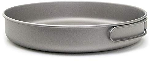 Lixada Camping-Kochgeschirr-Set, Titan-Kochgeschirr-Set, Pfanne, Bratpfanne, Tasse und Edelstahl-Tasse, mit klappbarem Griff für das Kochen im Freien (Optional), Titanium Frypan With Handle