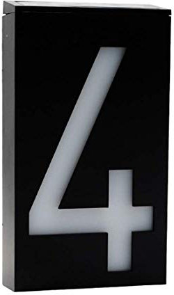 Numéro de Maison Solaire,KINGCOO Led Light Up Adresse Boîte Aux Lettres Signes Illumination Plaque Nuit Solaire Lampe Numéro de Porte Maison Éclairage Extérieur Porche Décoratio Lumières (4)