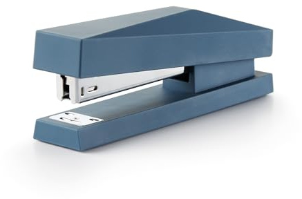 Miquelrius - Kontorshäftare, Kompatibel med 24/6 häftklamrar, Kapacitet att häfta upp till 20 ark, Ergonomisk design, Storlek 122 x 60 x 76,5 mm, Idealisk för daglig användning på kontor, Blå