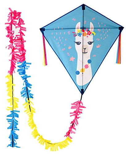 Wolkenstürmer® Eddy Alpaka Kinderdrachen (Lama) - farbenfroher 1-Leiner Drachen & Flugspielzeug mit Gestänge – Flugfertiger Flugdrachen ab 3 Jahren