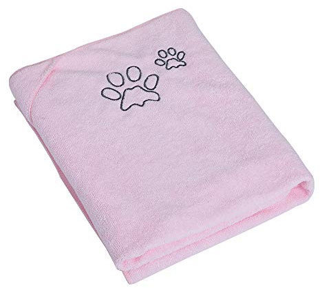 Winthome Hundehandtuch, hundehandtuch extra saugfähig, microfaser handtücher für Hunde Katzen, Großer Hunde Bademantel Schnelltrocknend Warm (77x97cm, Rosa)