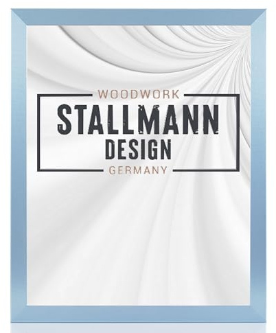 Stallmann Design 'New Modern' Bilderrahmen 60 x 80 cm | Farbe: Blau | eleganter Frame für Ihre Fotos und Motive