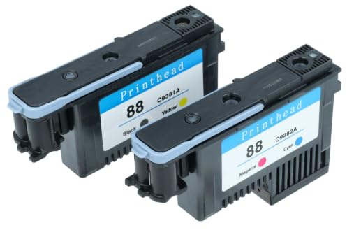 vhbw 2X Druckkopf kompatibel mit HP Officejet Pro L7780, L7800, L7830, L7880 Drucker - Black/Cyan/Magenta/Yellow