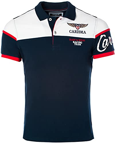 Carisma Kurzarm Poloshirt für Herren 100% Baumwolle • Herren Polo Shirt mit Stickerei • Angehemes Regular Fit Shirt für Büro und Freizeit