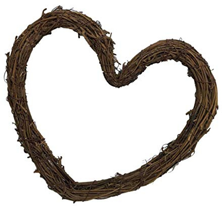 IMIKEYA Heart Shaped Rattan Diy Crafts Grapevine Wreath for Xmas Wedding Party Decor Home Window Door