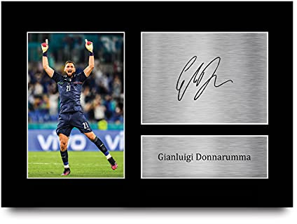 HWC Trading A4 Gianluigi Donnarumma Italy Geschenke Gedruckt, Signiert Autogramm Bild, Für Fußball-Fans Und Anhänger