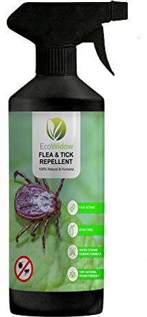 EcoWidow Flea and Tick Repellent Spray - Suitable for Clothing, Carpets, and Pet Bedding - Safe, Non-Toxic, Eco-Friendly Protection for Outdoor Activities 500ml