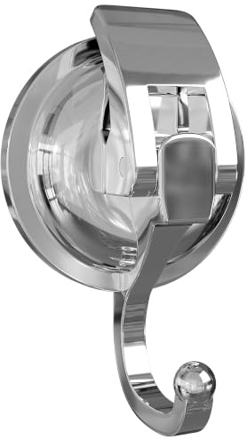 SOCONT Ganchos resistentes con ventosa al vacío, chapados en plata pulida, supersucción para cocina y baño, 1 paquete