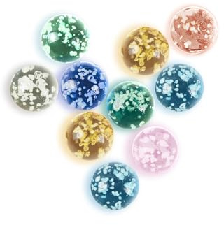 Ben & Bel Glow-in-the-Dark Glass Marbles, 10 Pack Handmade Multicoloured Marbles with Plastic Case, Decorative Glass Balls for Marble Run, DIY Crafts, Rewards and Home Decoration