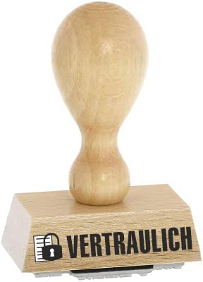 Office-Stempel/Lagertext – VERTRAULICH - von Kaufhaus2010 Buchenholzstempel – Lagertextstempel zur Kennzeichnung von Dokumenten 4 cm lang