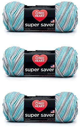 Red Heart Super Saver Paquete de 3 – Mezcla islandesa – 198 g – Acrílico – 4 medianos (peinado) – 364 yardas – Tejer, ganchillo, manualidades y amigurumis