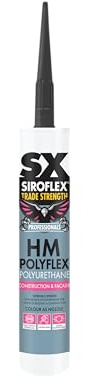 SX Black Premium HM Polyflex Sealant & Adhesive - Interior & Exterior - For Gluing, Sealing, Mounting and Anchoring in Building Applications - Polyurethane based - 300ml