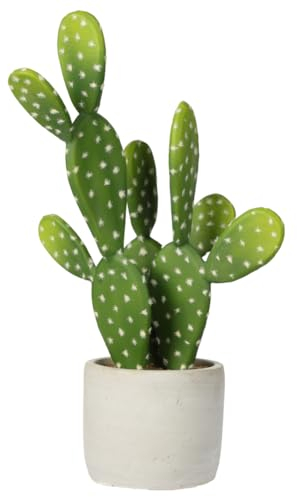 Oairse 13”/33cm Small Fake Cactus Plant Potted 'Prickly Pear Cactus' Faux Cacti Plants Artificial Succulent Plants for Home Garden Bathroom Office Decor Housewarming Gifts