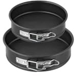 Zenker 9916550 - Juego de 2 moldes para manchar, molde de 16 cm y molde de 18 cm, mini molde redondo, molde para pastel, acero inoxidable, negro, 16 cm y 18 cm