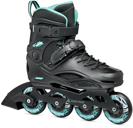 Rollerblade RB 80 W, Inline-Skates für Männer, Urban Inliner, Schwarz/Hellblau