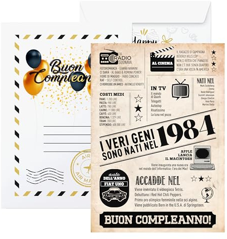 KAÏDENSÏ Idée Cadeau Originale Anniversaire 40 Ans pour Homme et Femme – Journal Les vrais génies sont de 84 – Carte Maxi Souhaits 40 Ans Homme – Idées Cadeaux Anniversaire Originales – Gadget Blagues