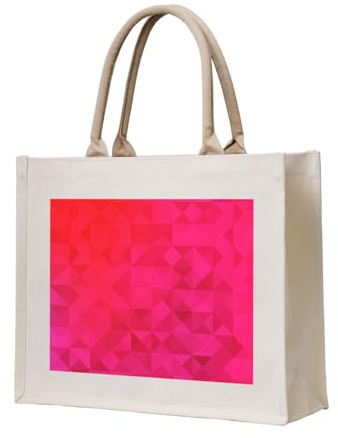 YWSOTRE Fuchsia Dreieck Geometrisch, Tragetasche Canvas-Tasche Einkaufshandtasche Einkaufstüten, Mehrzweck-Schultertaschen