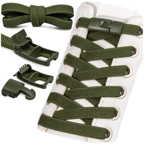 SULPO Cordones sin atar: cordones elásticos, 100 cm de largo, cordones planos de goma, cordones de cierre rápido, cordones para zapatillas de deporte para adultos y niños