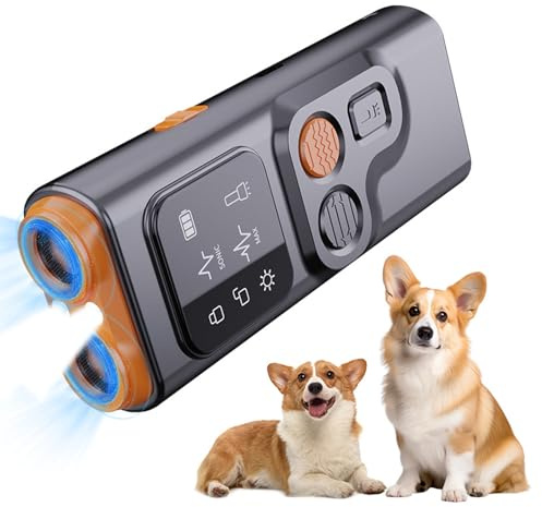Silenciador para perros ladridos, dispositivos anti-ladridos para perros | Dispositivo recargable anti-ladridos con pantalla HD y linterna LED,Detener el mal comportamiento sin gritar ni