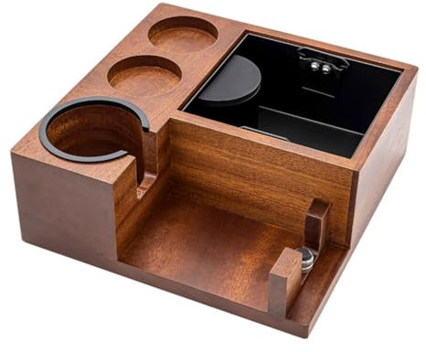 xbiez Versatile Slag Box for Coffee Tamping Station Durable Coffee Tamper Holder Portafilter Stand Holder for Coffee Making