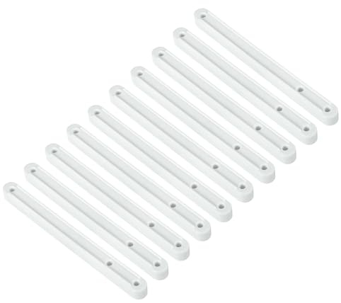 QUARKZMAN Schubladenschienen, 10 Stück 180mm - Kunststoff-Schubladenschienen, seitlich montierte gerillte Führungsschienen für Schubladen von Schränken, Nachttischen (Weiß)