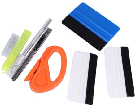 WEKADRIN 7stücke Teiliges Profi-kohlenstofffaser-rakel-set Für Auto-tönungsfolien Squeegee Cutter Wrapping Scraper Für Fahrzeugfolierung Und Fensterverkleidung