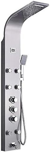 DXEMRQPB Kit Doccia, Pannello Doccia a Pioggia a Cascata Spazzolato con beccuccio per Vasca idromassaggio e Set Colonna Doccia doccetta-Spazzolato,Orb