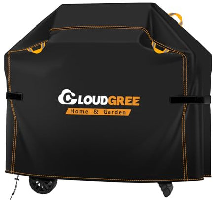 BBQ Gas Grill Cover, Cloudgree Oxford Fabric Barbecue Cover for Outdoor Grill, Waterproof, Rip-Proof, UV & Fade Resistant, BBQ Cover for Weber, Brinkmann, Char-Broil (132 x 66 x 109 cm)