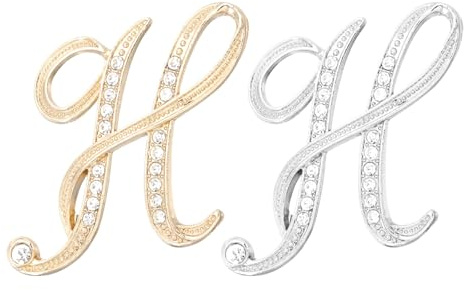 PATIKIL Brief Brosche Pins, Stück Buchstaben Strass Perle Broschen Set Metall Kristall Alphabet A-Z Reversnadel für Damen Schmuck Geschenk Anzug Kleidung Hut Kleid,