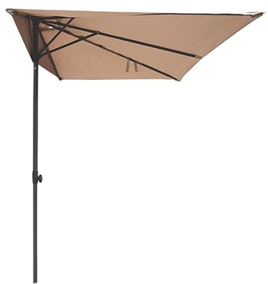 YAVYAV Ombrellone Da Balcone Esterno, Ombrellone Semi-rettangolare Contro Il Muro, Ombrellone Da Giardino A Colonna Laterale Elevabile E Retrattile, 250cm ×130cm(Dark green)