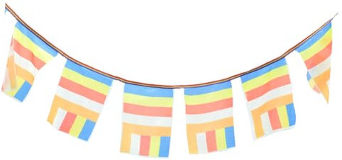 NULYLU Bandiere Buddiste Di Cinque Decorazione Per Templi e Resistente Agli Agenti Atmosferici Per Cerimonie Spirituali e Meditazione Significativo Per Amici e Famiglia