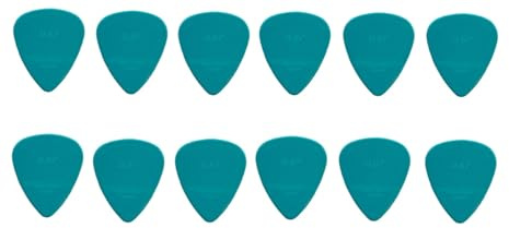 D-Grip Plektrum – Janicek Nylonpicks – Standard 351-Form – 0,67 mm Türkis – 12er Pack – mit rutschfester Struktur-Oberfläche – hergestellt in Tschechien