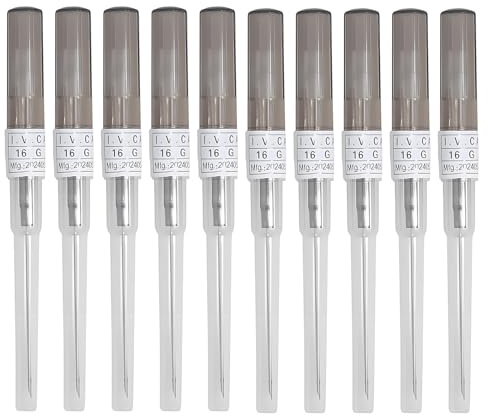 TGKEAIY Piercing Needles 16G, 10 Pieces Catheter Piercing Needles, 16G Gauge Catheter Needle, Stainless Steel Piercings Needle Accessories for Ear Lip Nose Tongue Belly Nipple