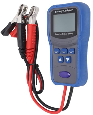Eujgoov Probador de Baterías para Automóviles 100-2000 CCA Automotive Analyzer Digital Auto Battery Tester para Botes de Motocicleta Marina de Camiones con Pantalla LCD