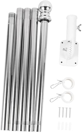 Yardenfun Kit Mât de Drapeau Mural INOX avec Base Lourde Rotative pour Usage Intérieur et Extérieur