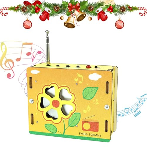 Educational Children DIY Mini Radio,Kids Educational Radio,Wooden 3D-Puzzle Build FM Radio Electronic Circuits Set,STEM Science Kits Thinking Boosts Cognitive Skills Fosters Creativity Problem-Solving