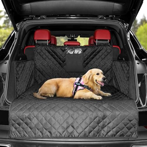 DJAISJNMC SUV Cargo Liner Dogs for Volvo XC90 B6 T8, Durable Non-Slip Car Seat Cover, Protects Against Dirt, Fur & Scratches, with Bumper Flap Protector, Easy to Install,B Black