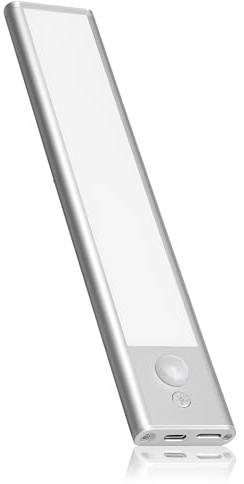 MF artSHOP Luce LED Sottopensile 60 cm con Sensore di Movimento, Barra LED Ricaricabile USB 1,7W, Magnetica e Adesiva per Cucina Armadio Guardaroba