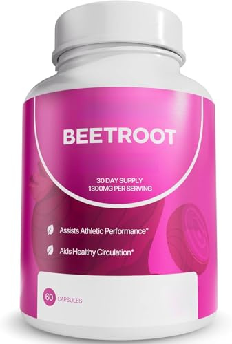 Gélules de betterave biologique 1300 mg, 60 gélules, véganes sans OGM, favorisent une circulation et une vitalité saines, complément alimentaire quotidien