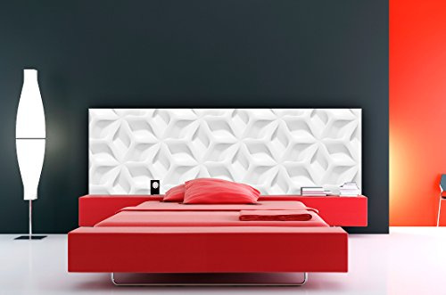 Oedim Cabecero Cama Cartón ecologico Textura Abstracta Blanca Moderna 150x60cm | Disponible en Varias Medidas | Cabecero Ligero, Elegante, Resistente y Económico |