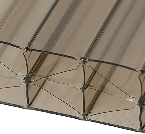 Bronze, 1.5 x 1.5m (Width x Length) 25mm Multiwall Polycarbonate Sheets Poly Plastic Roof Panel for Lean-to Canopy Conservatory