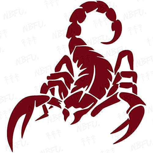 NBFU Animal Scorpion Tribal Tattoo 2 (Burgundy) (Set Of 2) Premium Waterproof Vinyl Decal Stickers For Laptop Phone Accessory Helmet Car Window Bumper Mug Tuber Cup Door Wall Decoration