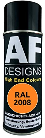 4 in 1 RAL 2008 Hellrotorange Dickschichtlack Lack Spray Spraydose