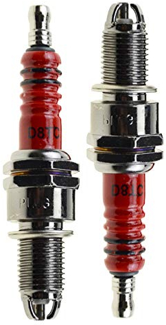 WOOSTAR D8TC Bujía con 3 Electrodo Reemplazo para 4 Tiempos 125cc 150cc 200cc 250cc ATV Dirt Bike Go Kart Ciclomotor Scooter Paquete de 2